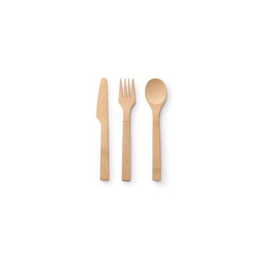 Bamboo Spoon, Knife, Fork Set