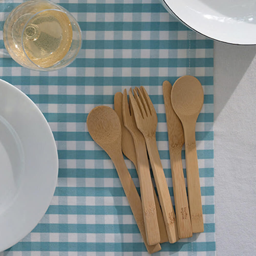 Bamboo Spoon, Knife, Fork Set